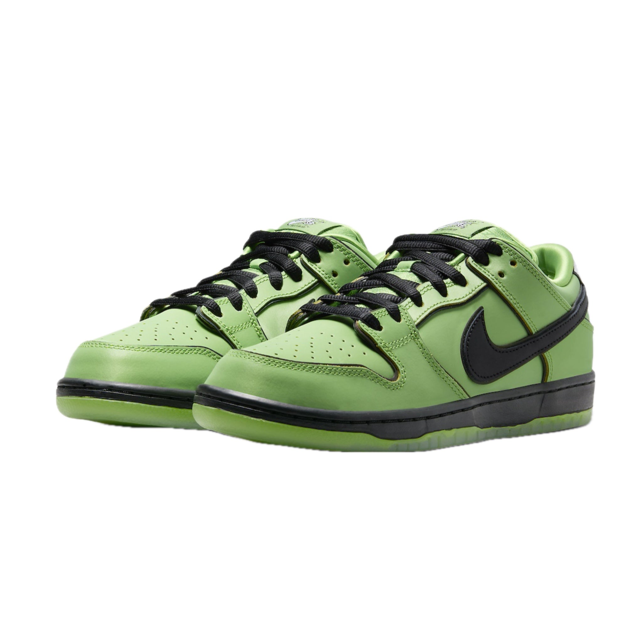 Nike SB Dunk Low PS Powerpuff Girls Buttercup Sneakers - Mean Green, Black & Lotus Pink Colorway - Perfect for Skateboarding, Streetwear Fashion & Collectors