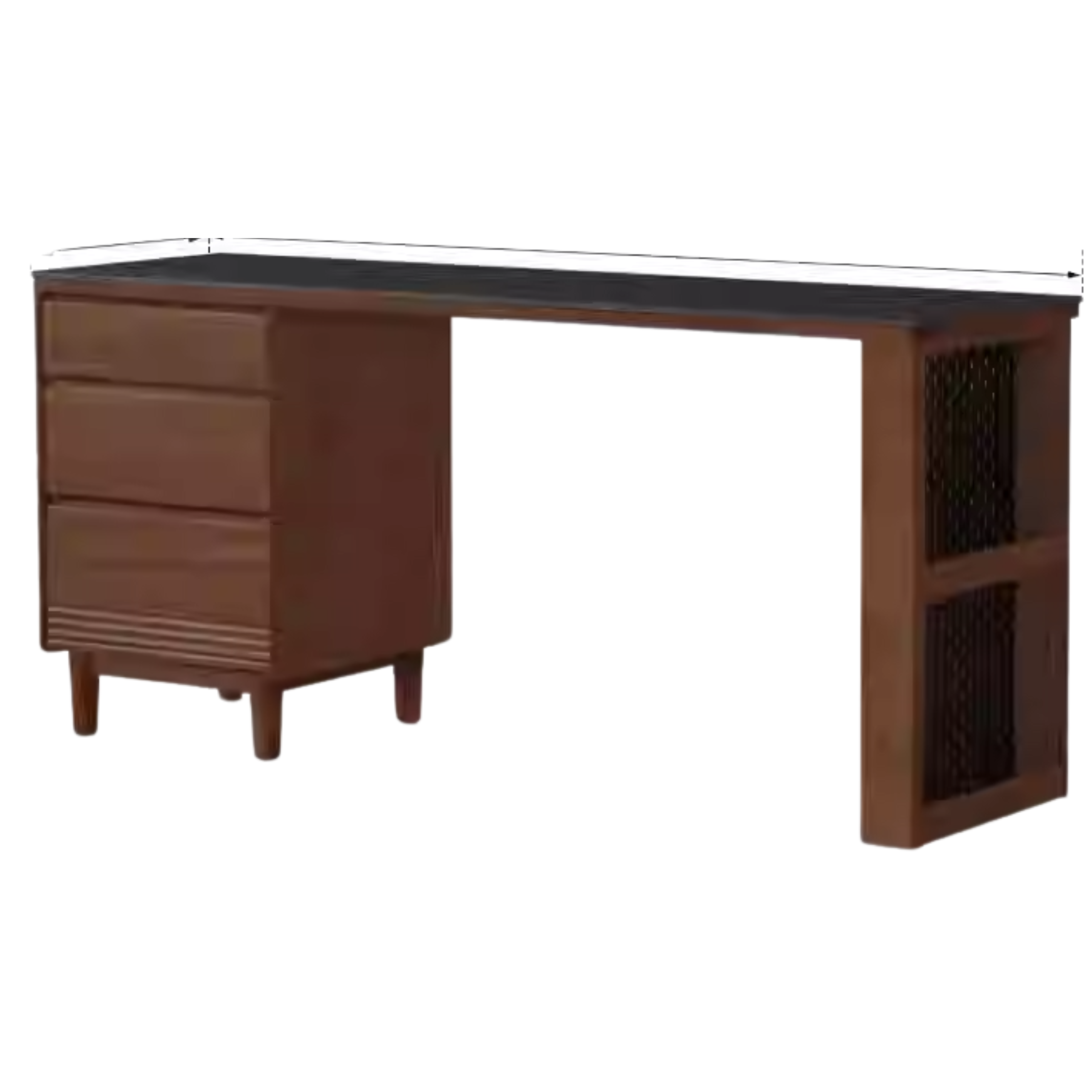 59.2x17.7x33.5 inch / 150.4x45x85 cm / Rich Dark Walnut color / Black Walnut Pure black rock board dining cabinet