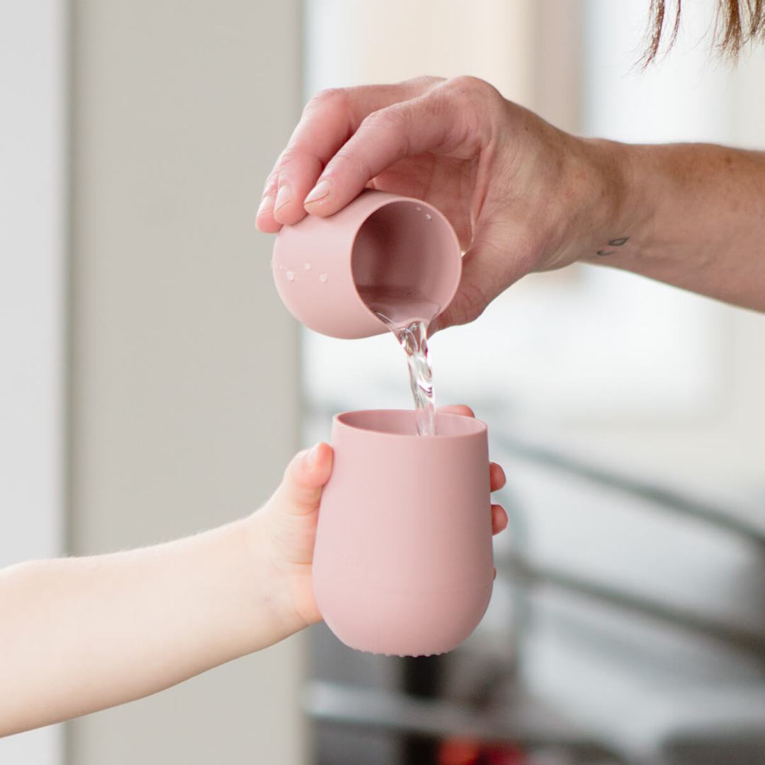ezpz Mini Cup - Non-Spill Silicone Toddler Cup with Lid | Perfect for Baby's First Sippy Cup, Travel & Daycare Use