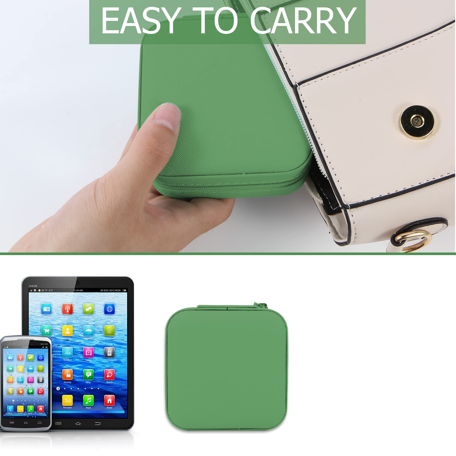 Portable Travel Jewelry Organizer Box - Mini Jewelry Case for Rings, Earrings, Necklaces - Compact Jewelry Storage & Display for Women - Perfect for Travel, Gifts & Home Organization