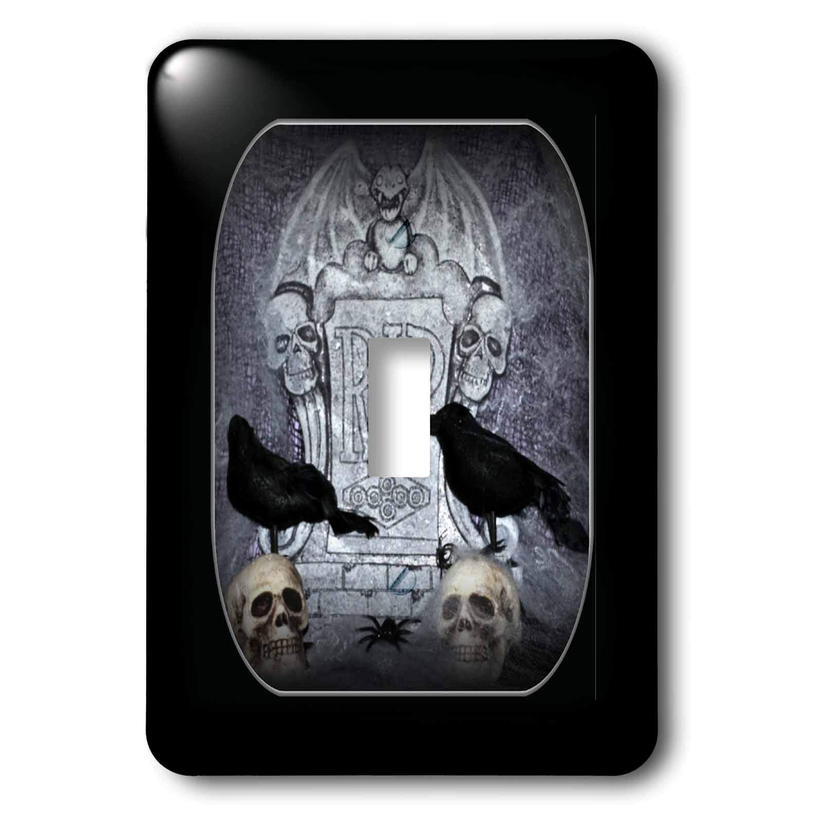 3D Halloween Skull Light Switch Cover - Gothic Crow Design for Home Decor | Perfect for Halloween Party, Haunted House, and Spooky Room Decorations