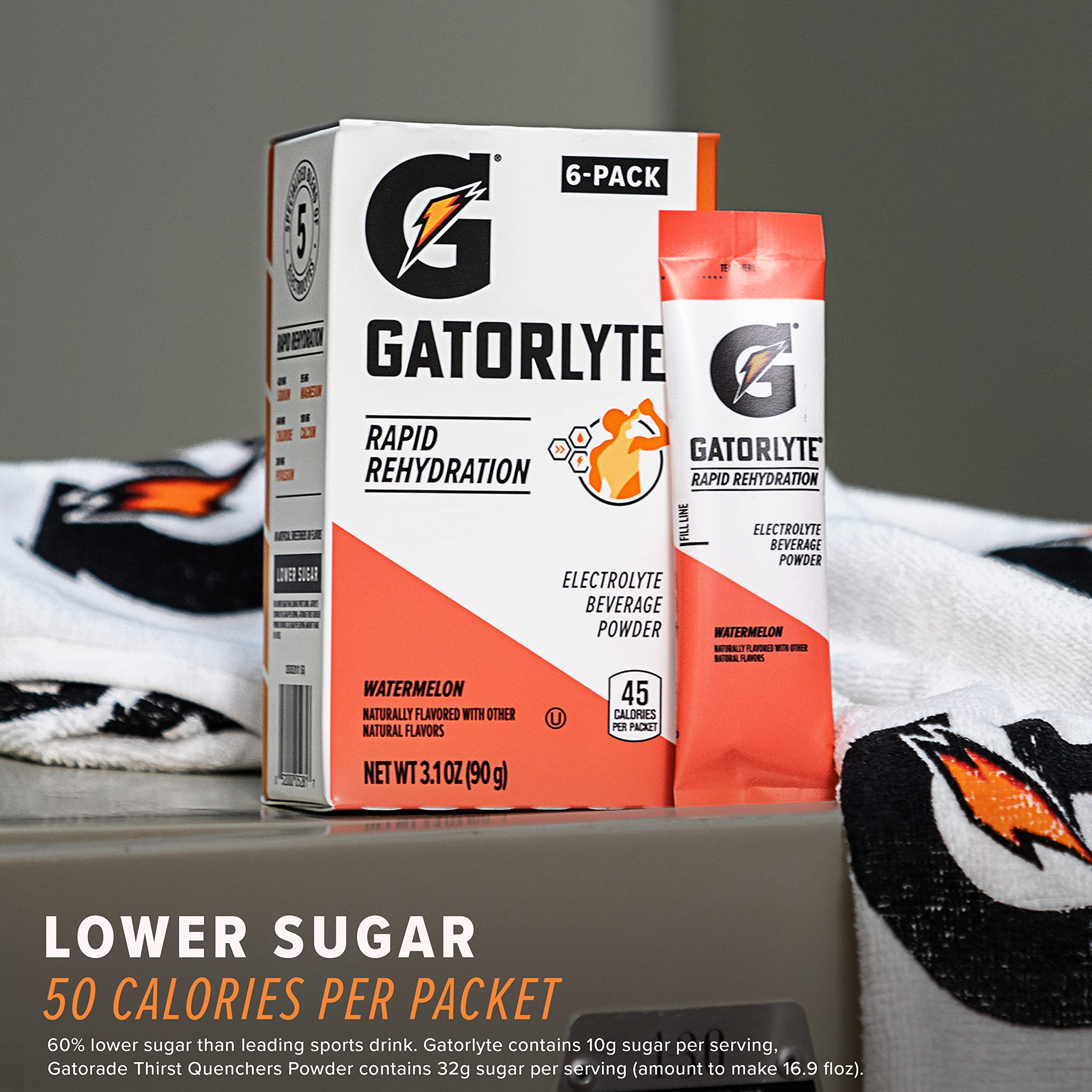 Gatorlyte Orange Electrolyte Powder - Pack of 48 (20 Fl Oz Each) | Fast Hydration for Athletes, Workout Recovery & Outdoor Activities