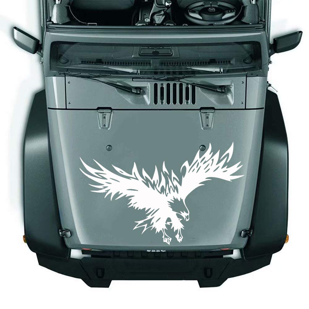 Eagle Car Decal Vinyl Stickers - Universal White Car Graphics for Hood, Body, Side & Rear Window - Enhance Your Vehicle's Style for Outdoor Adventures