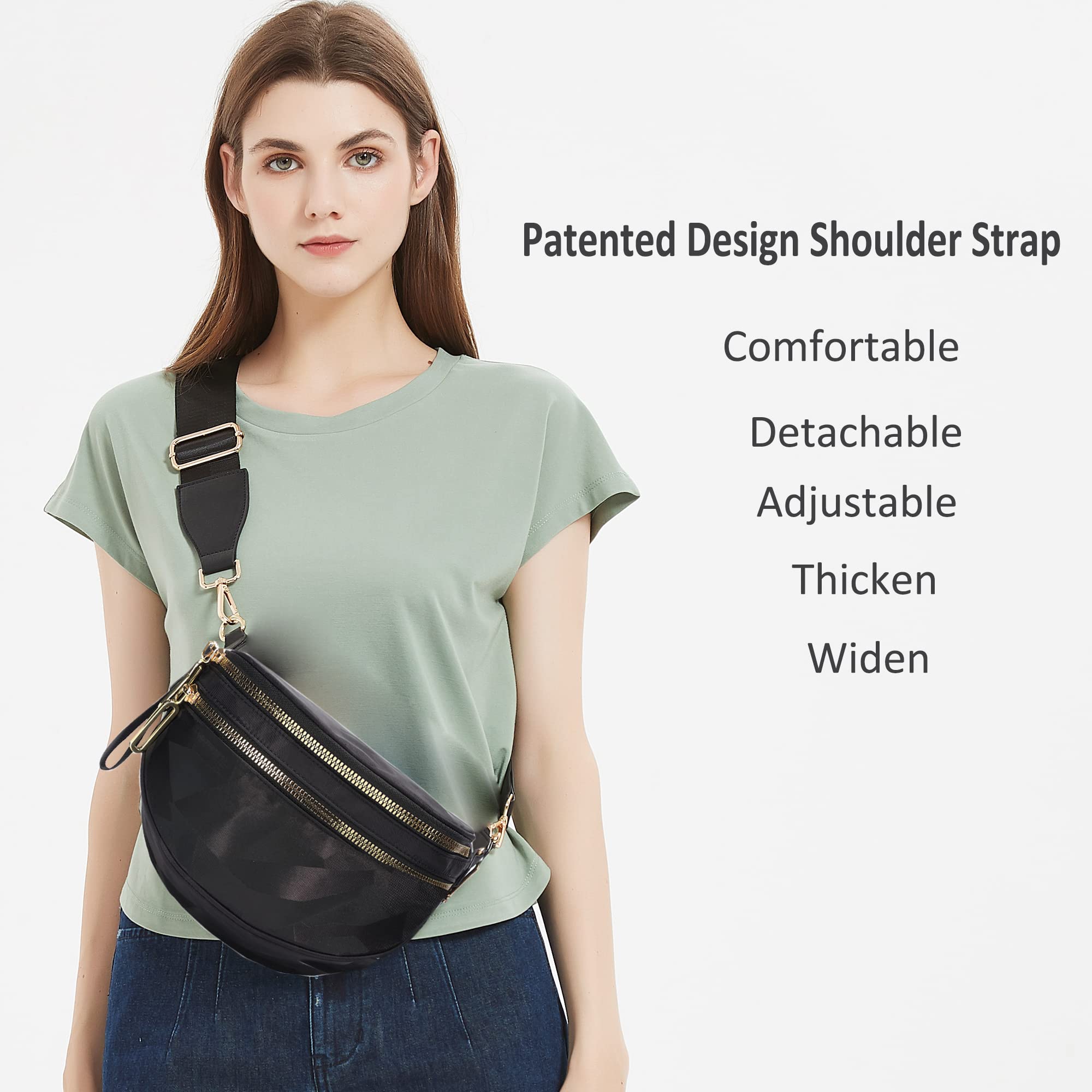Women's Nylon Crossbody Bag - Lightweight Travel Shoulder Purse for Daily Use