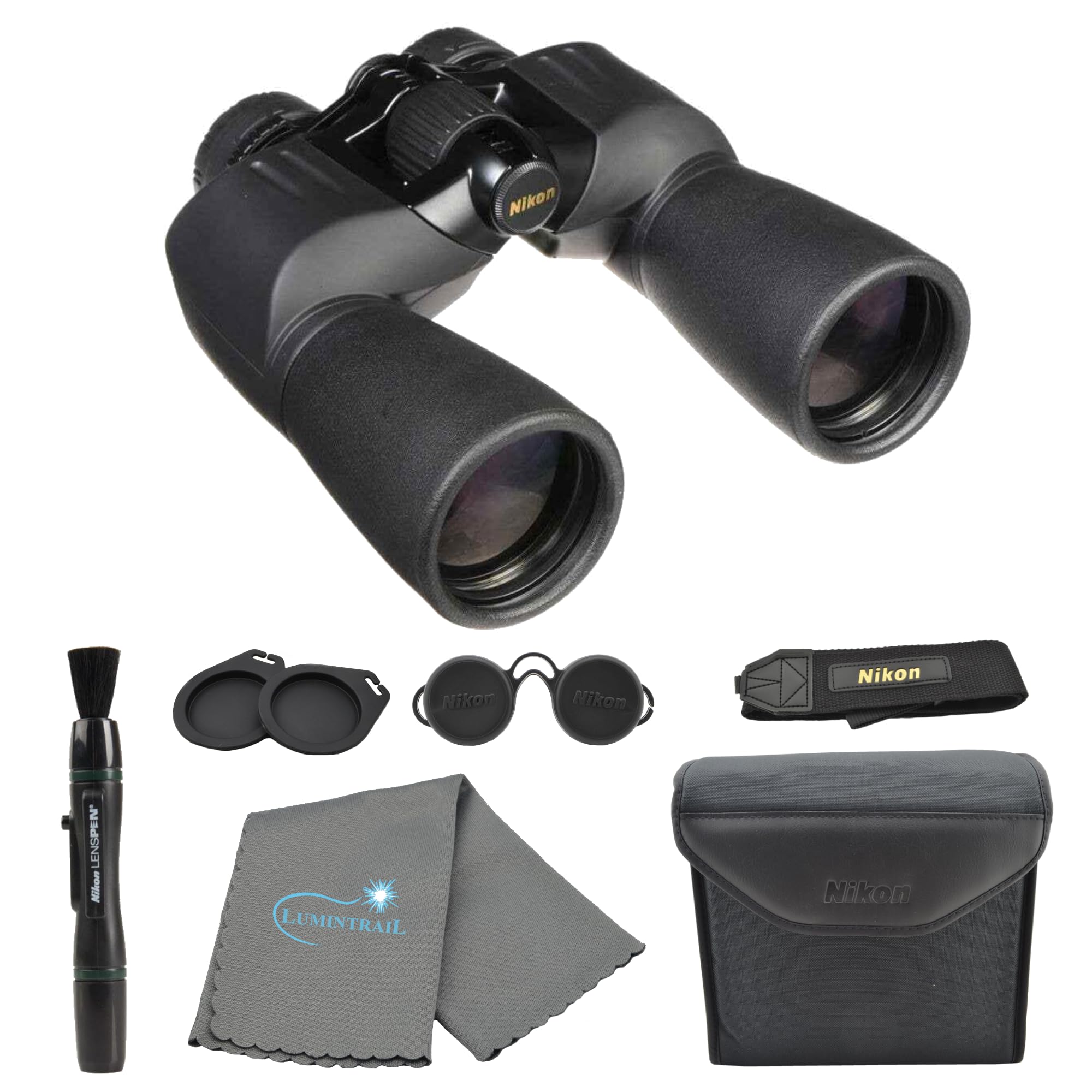 Nikon Action Extreme 10x50 ATB Waterproof Binoculars for Hunting, Bird Watching & Outdoor Adventures - High Power All Terrain Binoculars with Lens Pen, Carry Case & Cleaning Cloth (Black)