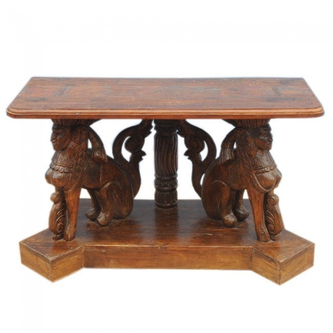 Hand Carved Unique Wooden Sculpture for Hall Table - Elegant Home Decor for Entryway, Living Room & Office