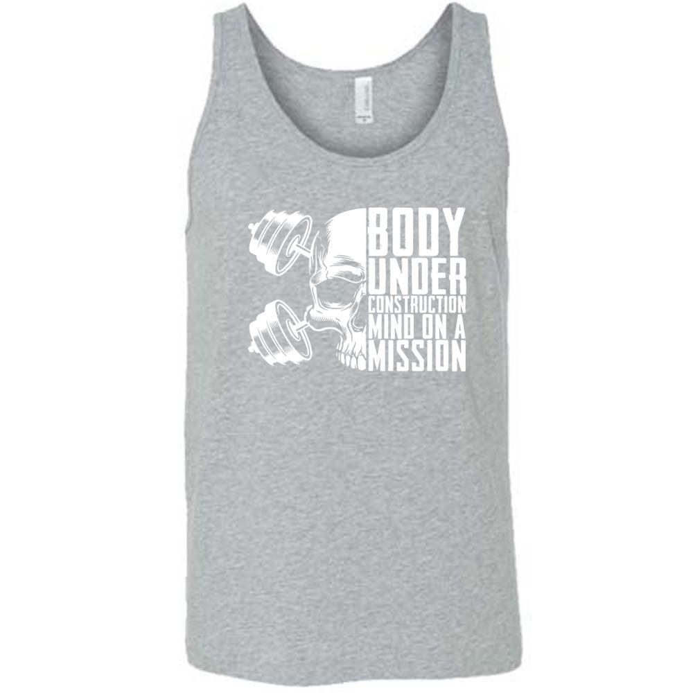 Body Under Construction Mind on a Mission Shirt - Unisex Motivational Workout Tee for Gym, Running & Fitness Training