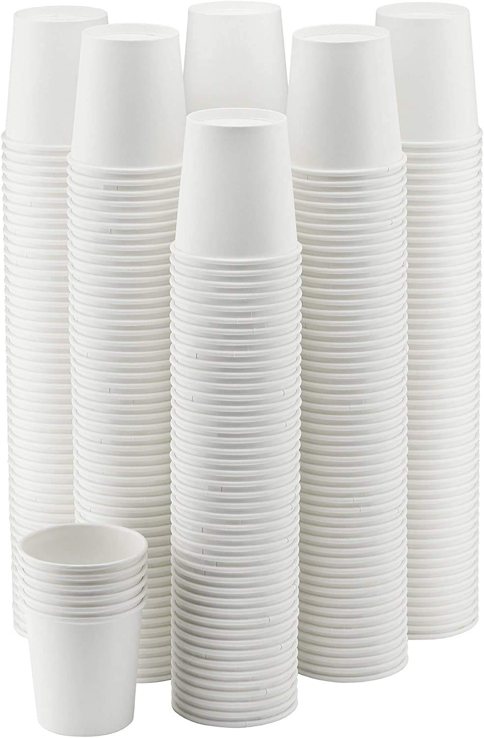 NYHI 300 Pack 12 oz White Disposable Paper Coffee Cups - Hot & Cold Beverage Drinking Cups for Coffee, Tea, Juice, Water, Espresso - Ideal for Office Water Coolers, Parties, Cafes, and Events