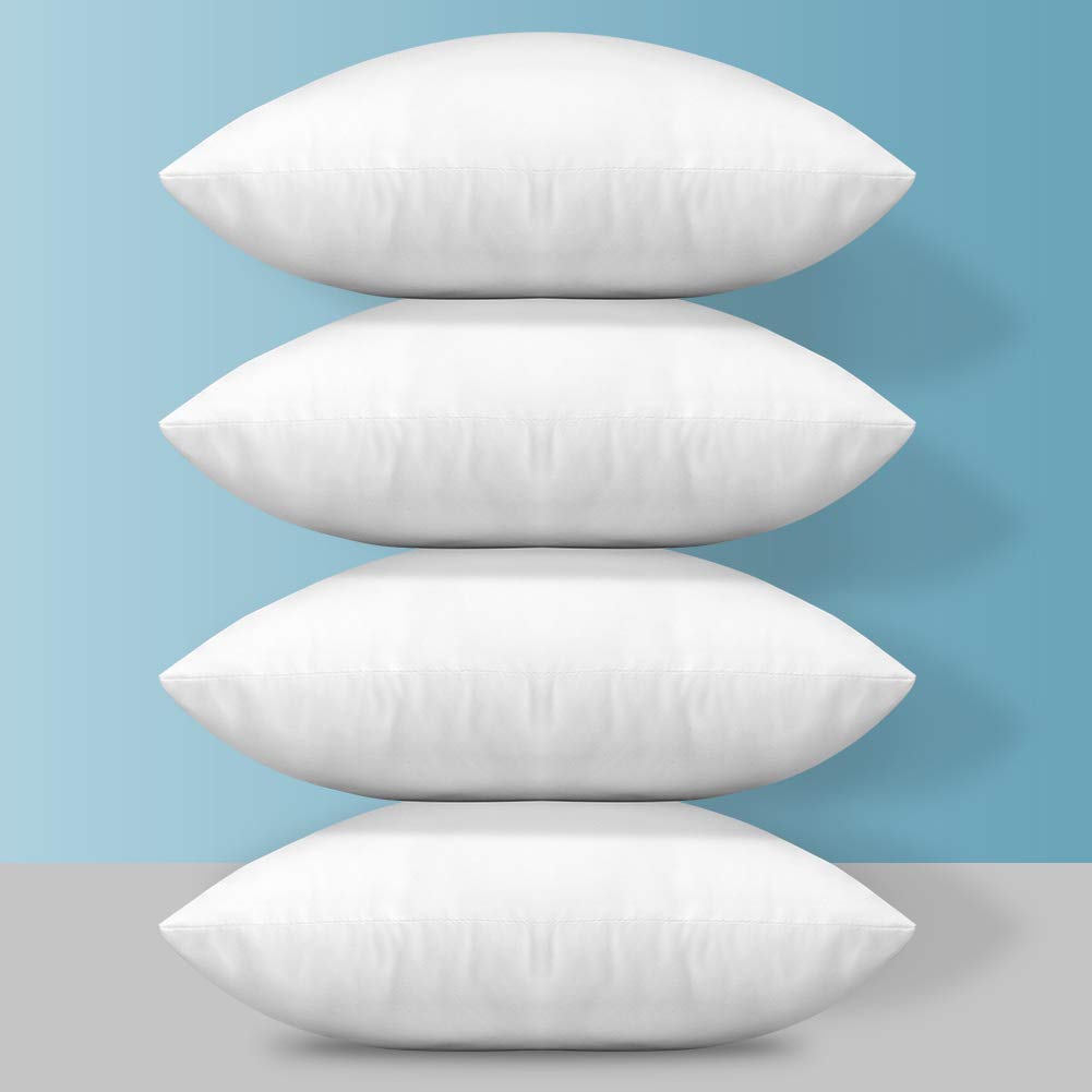 OTOSTAR 12x20 Inch Throw Pillow Inserts, Set of 4 Square Cushion Stuffers - Soft White Decorative Pillow Forms for Couch, Sofa, Bed & Home Decor - Perfect for Living Room, Bedroom & Interior Design