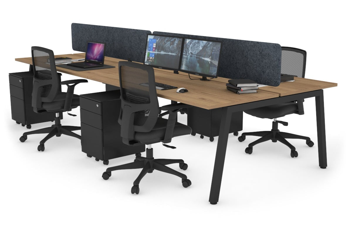 Quadro 4-Person Office Workstation Desk - 1200L x 700W Dimensions - Perfect for Team Collaboration, Open Office Spaces & Coworking Environments