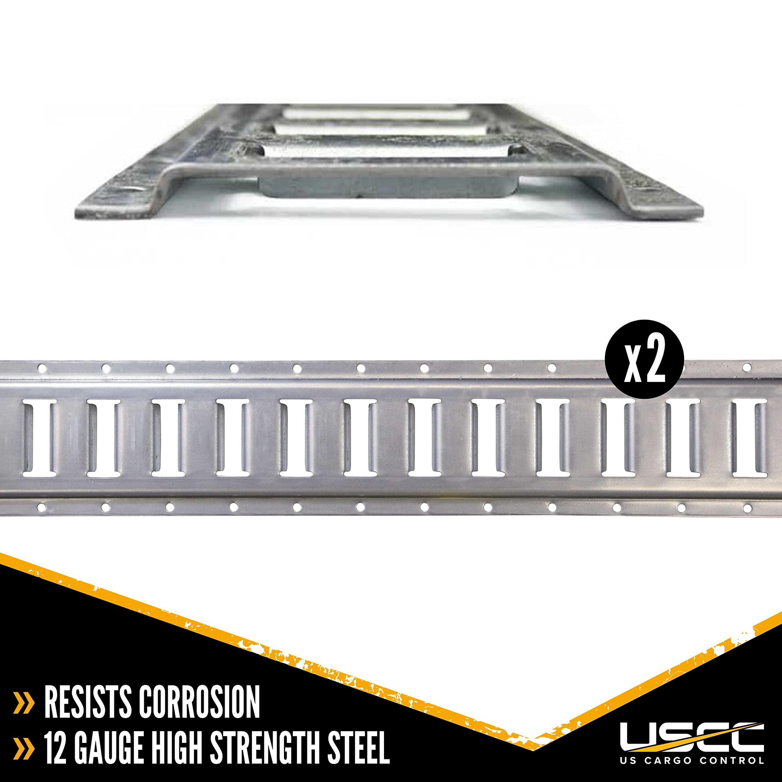 US Cargo Control E Track and E Track Straps Kit - Heavy Duty Cargo Securing System with E Track Rails & Straps for Pickup Trucks & Trailers - Perfect for Transporting Equipment, Motorcycles & ATVs Safely