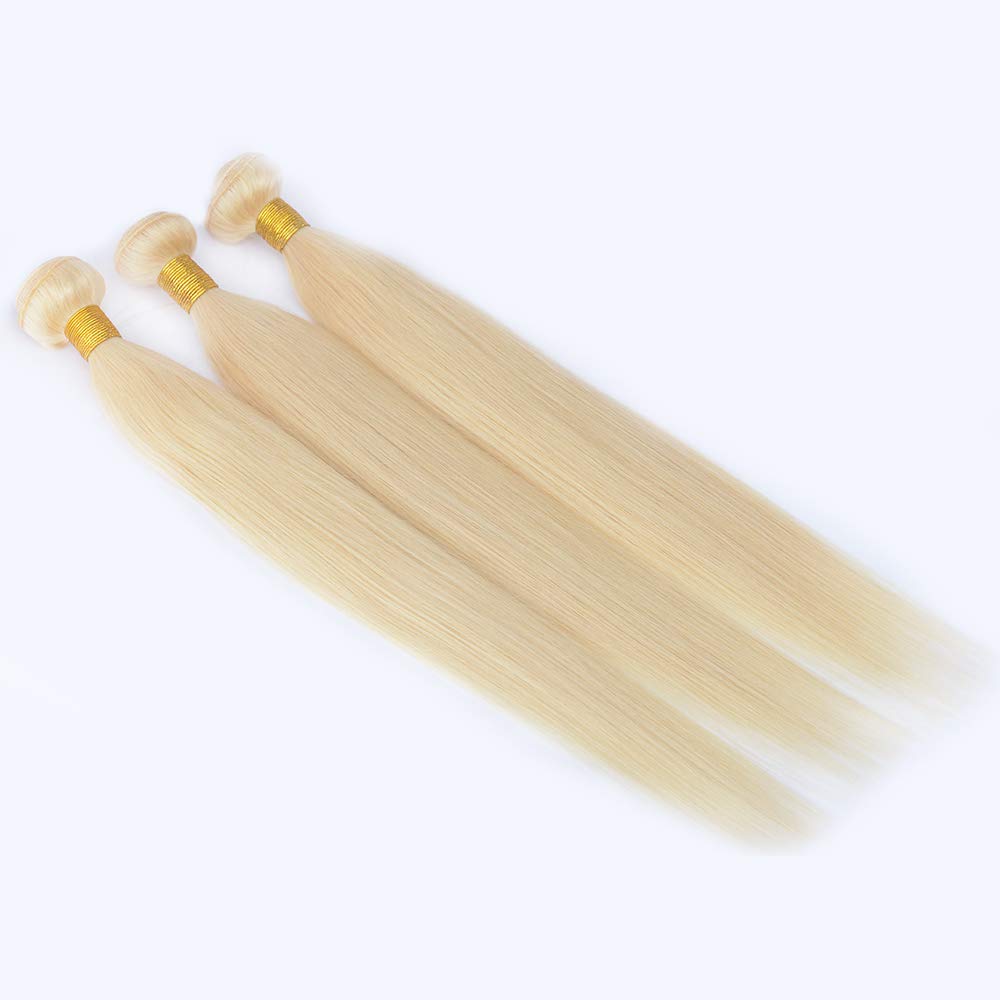 SeraphicWig 613 Blonde Human Hair Extensions - 100% Real Silky Straight Bundles for Women (1 Bundle 24inch 100g) | Perfect for Daily Wear, Parties & Special Occasions