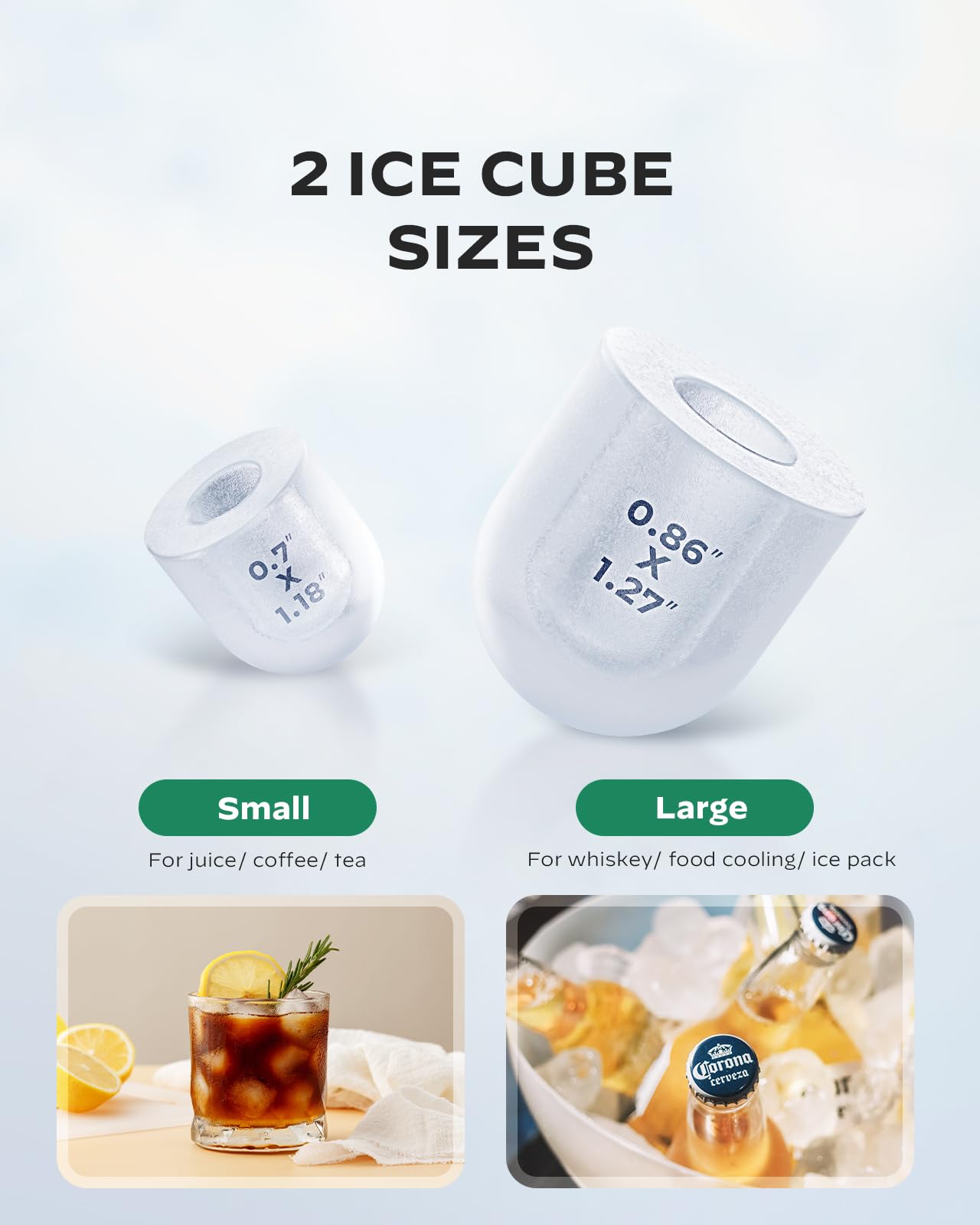 Silonn Portable Countertop Ice Maker Machine - Fast 6-Minute Ice, 26lbs Daily, Self-Cleaning, 2 Ice Size Options for Home Kitchen Office RV Camping & Outdoor Parties (Black)
