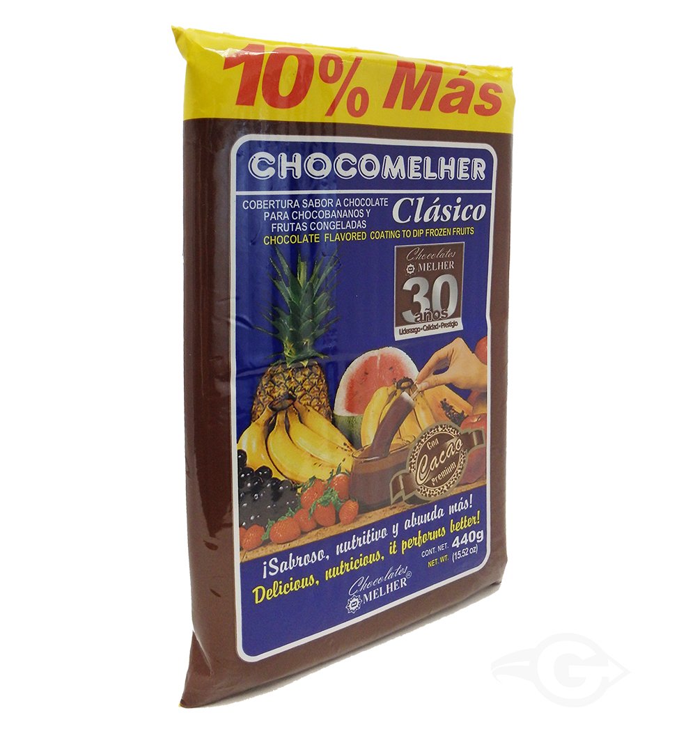 Melher Chocomelher Chocolate Flavored Coating 13.22 oz (Pack of 6) - Rich Chocolate Flavor for Baking, Desserts & Candy Making - Perfect for Cakes, Cookies & DIY Treats