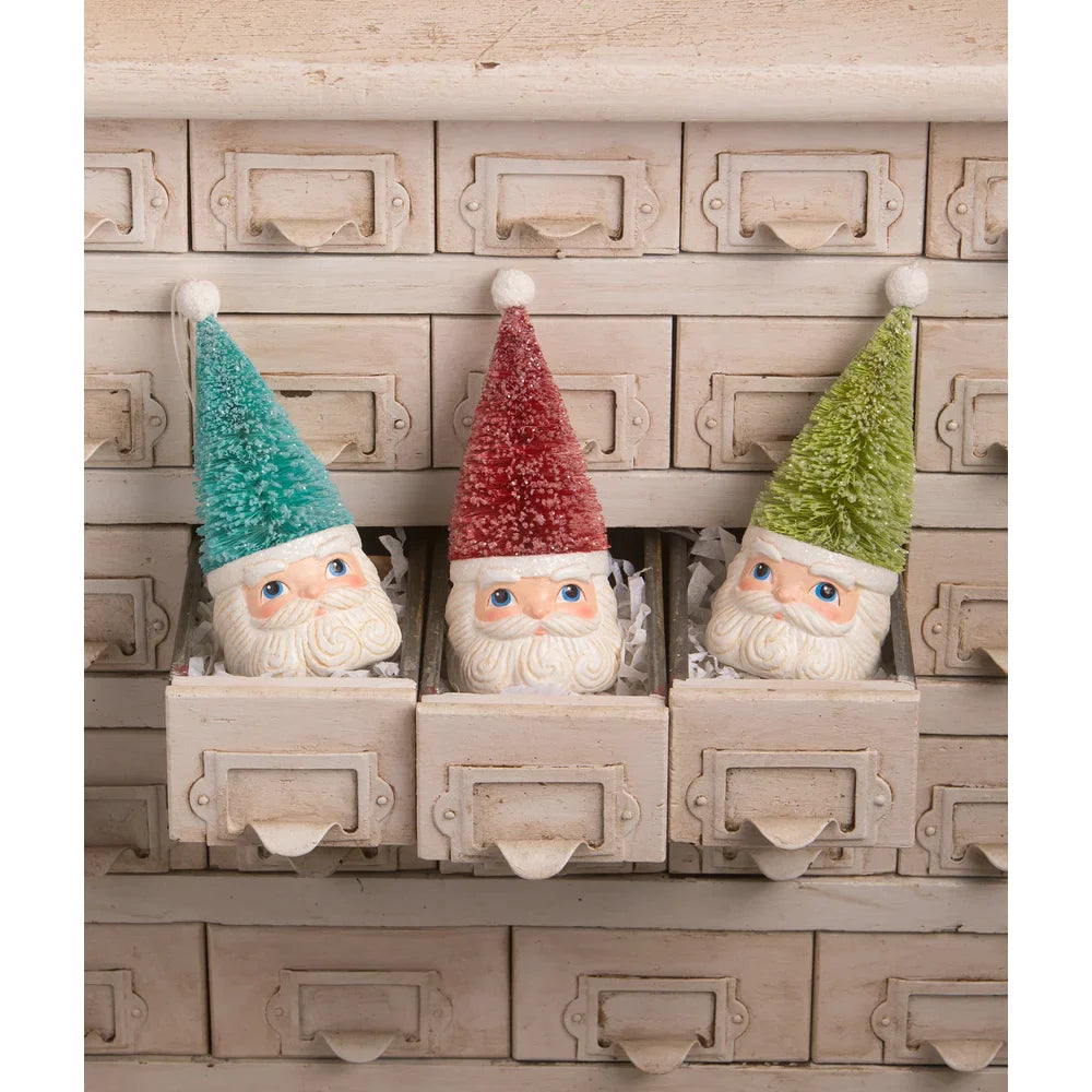 Bethany Lowe Designs Santa Green Bottle Brush Ornament - Perfect for Christmas Tree Decor, Holiday Home Decor, and Festive Gift Giving