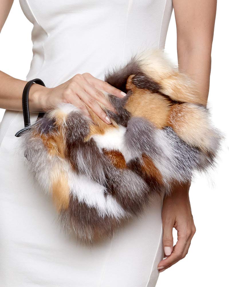 Luxury Fox Fur Clutch Purse for Women - Elegant Evening Bag for Parties, Weddings & Special Occasions
