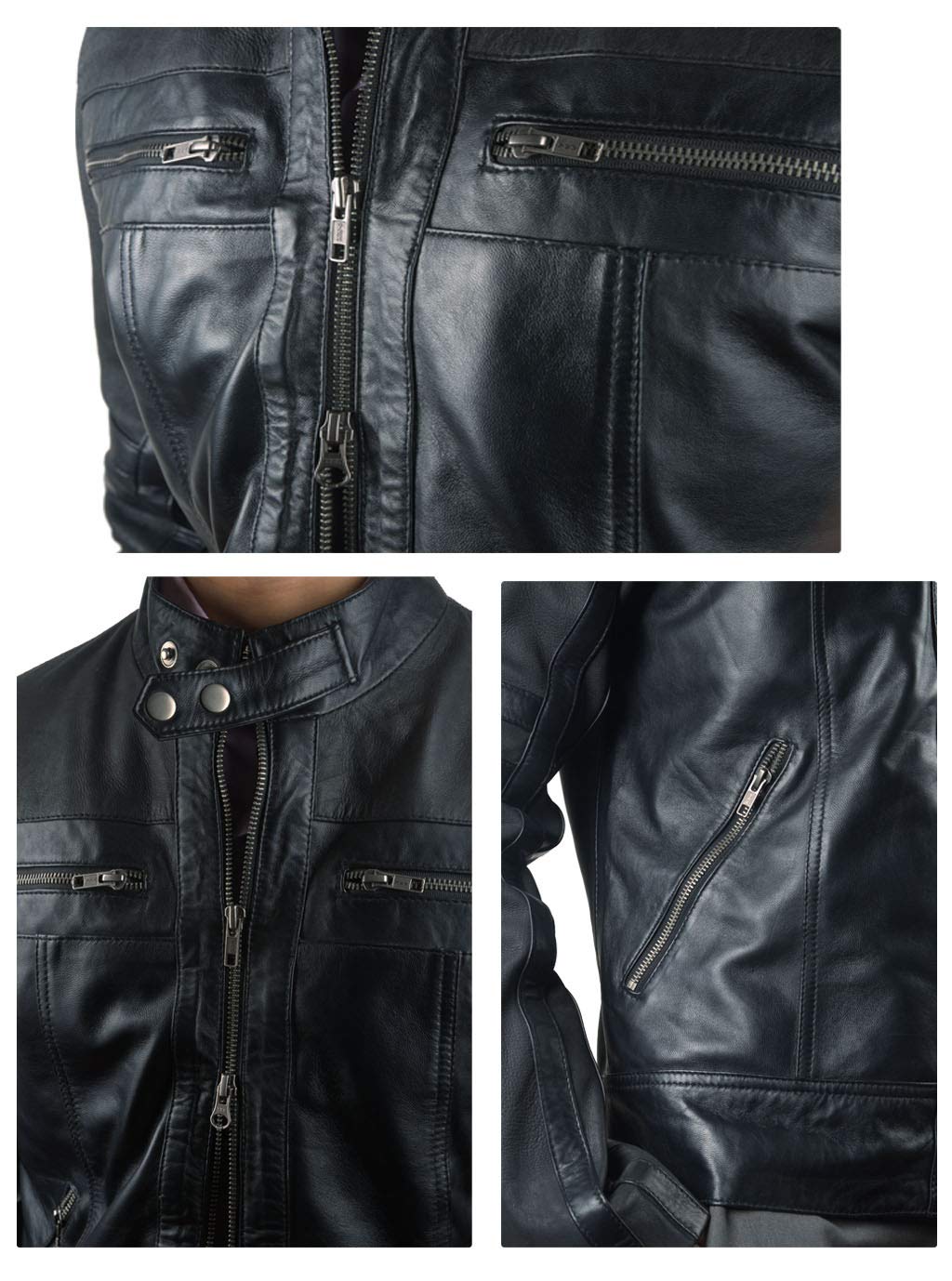 Black Biker Leather Jacket for Men - Premium Motorcycle Jacket with Stylish Design | Perfect for Riding, Casual Wear & Outdoor Adventures
