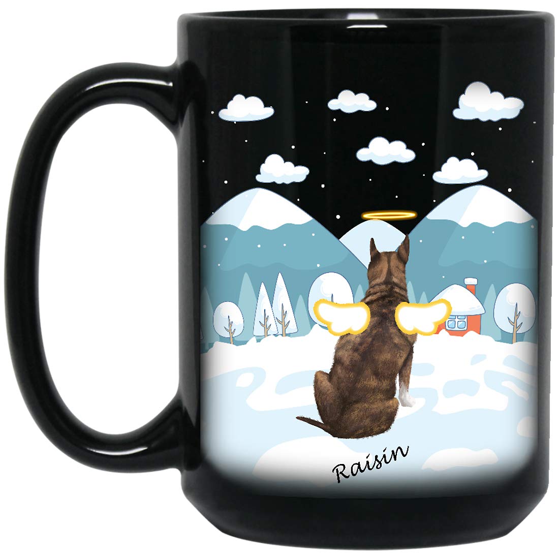 **Personalized Dog Mug for Dog Moms & Dads - Custom with Breed, Name & Picture - Unique Gift for Dog Lovers - Pet Memorial Coffee Cup - Perfect for Birthday, Christmas & Father's Day (1 Dog, B-Winter) - Enjoy Your Coffee with Your Furry Friend**