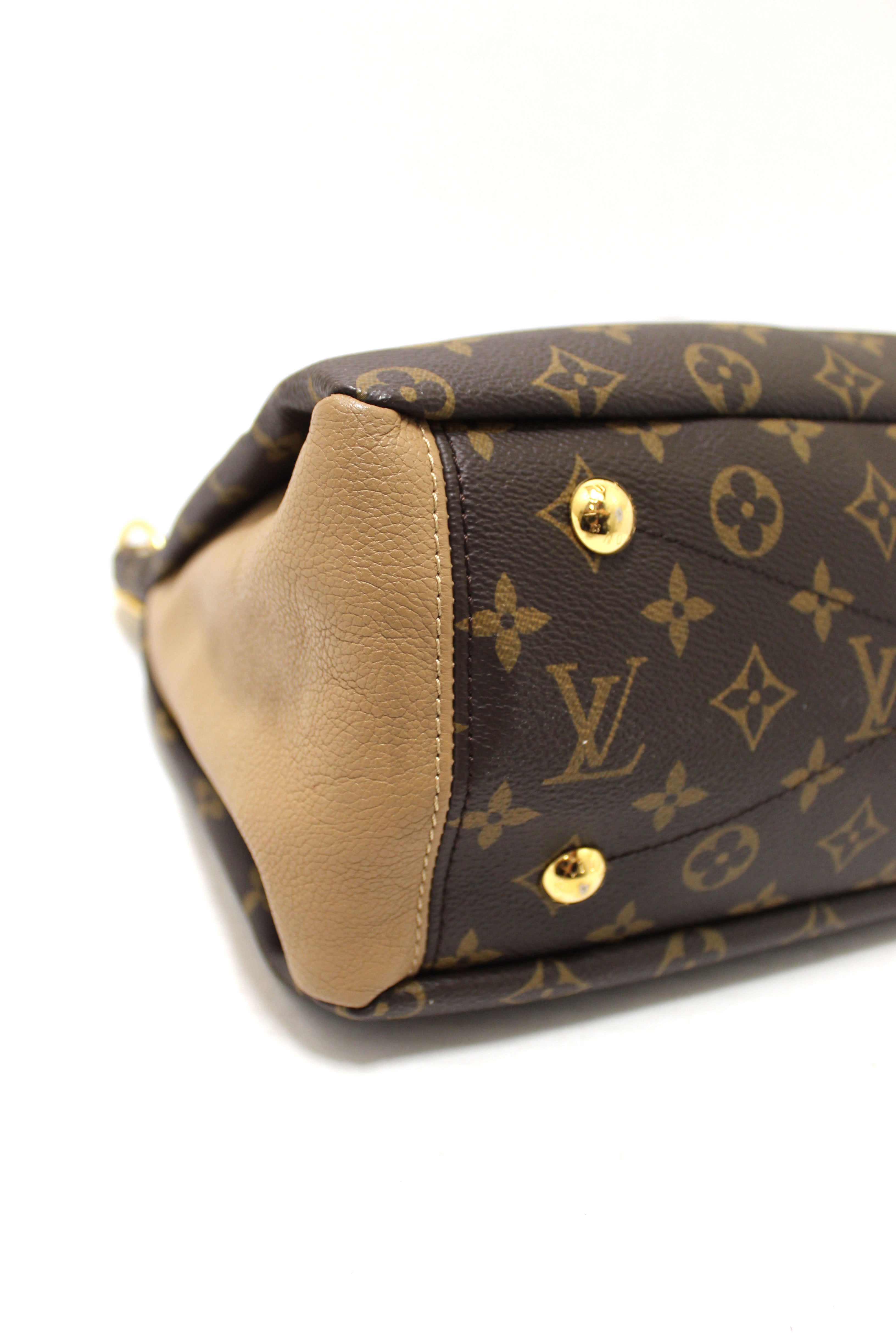 Authentic Louis Vuitton Monogram Pallas Handbag in Dune Calfskin Leather - Luxury Designer Tote for Women, Perfect for Work, Travel & Everyday Elegance