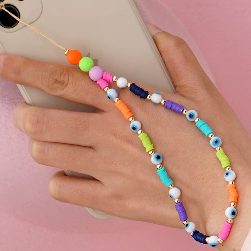 Beaded Phone Lanyard Wrist Strap for Women & Girls - Stylish Beaded Phone Charm Holder - Perfect for Smartphones, ID Cards & Keys - Office, School, Travel Accessory