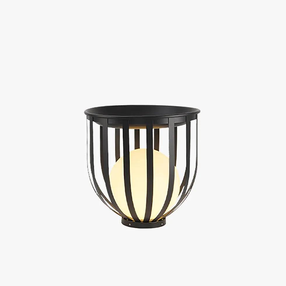 Vintage Spherical Iron Outdoor Floor Lamp - Rustic Garden & Patio Lighting for Backyard, Porch, and Pathway Decor