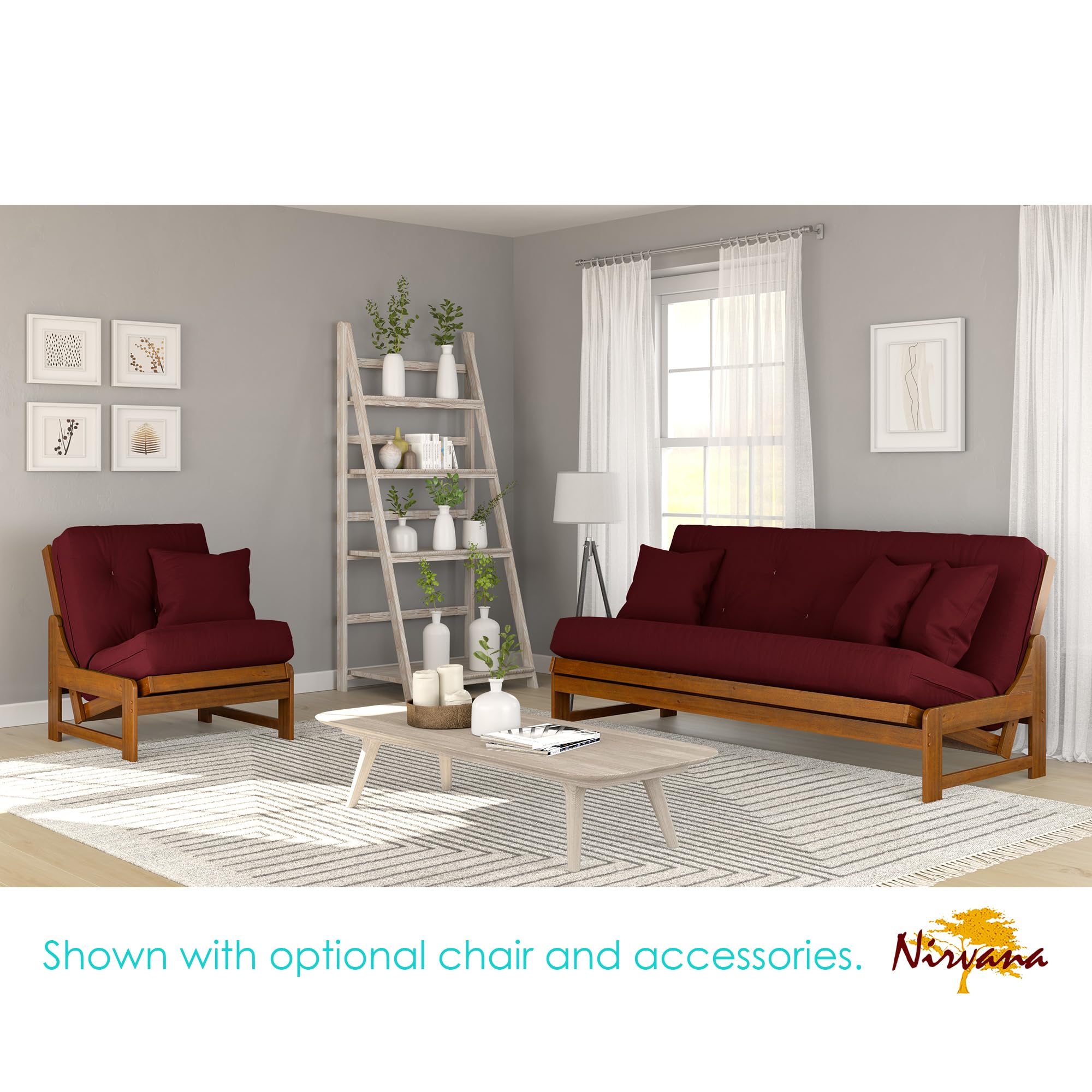 Full Size Arden Futon Set with Frame & 8