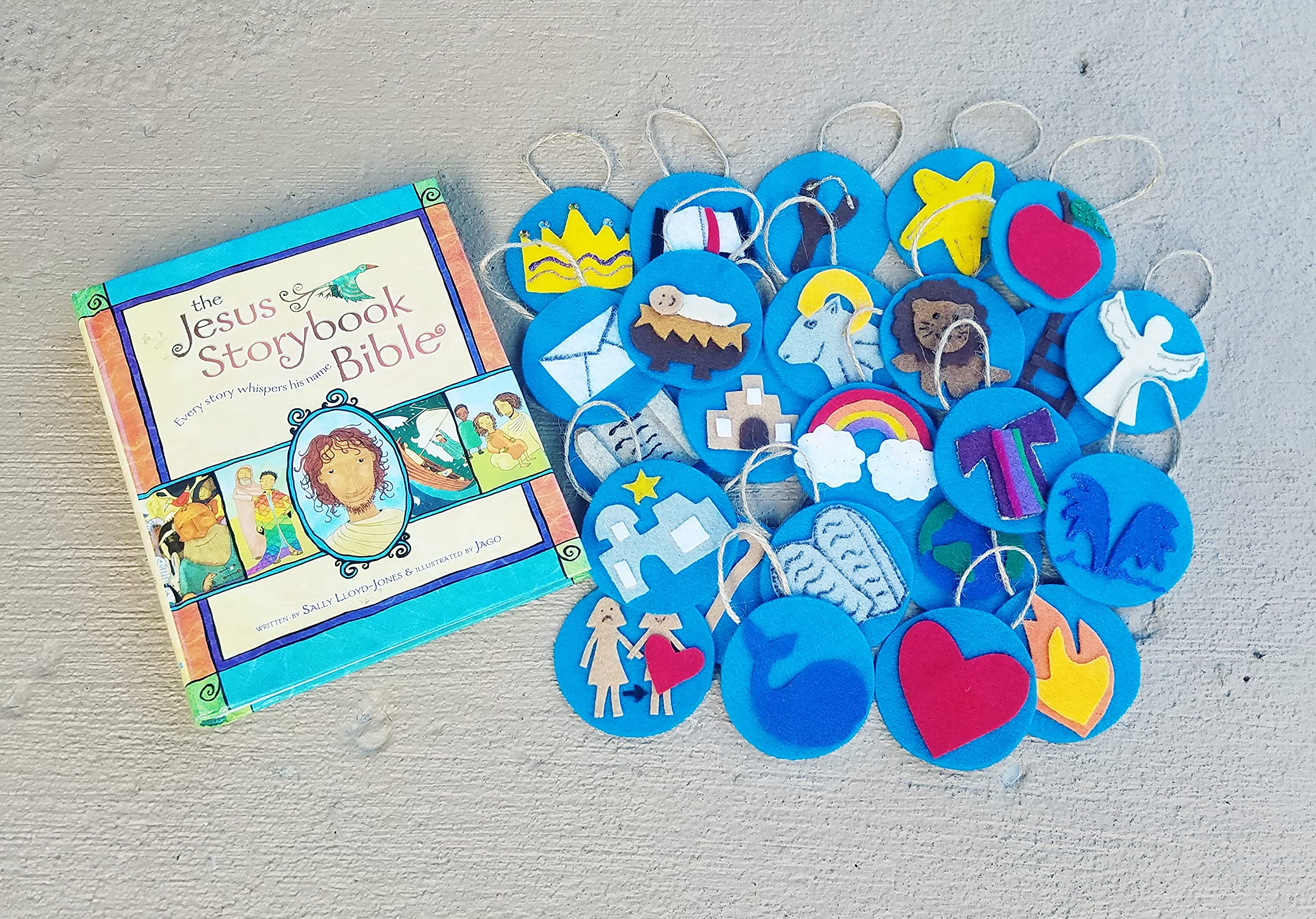 Jesus Storybook Bible Jesse Tree Felt Ornaments for Kids - Advent & Christmas Decorations - Perfect for Storytelling & Holiday Traditions (Book Not Included)