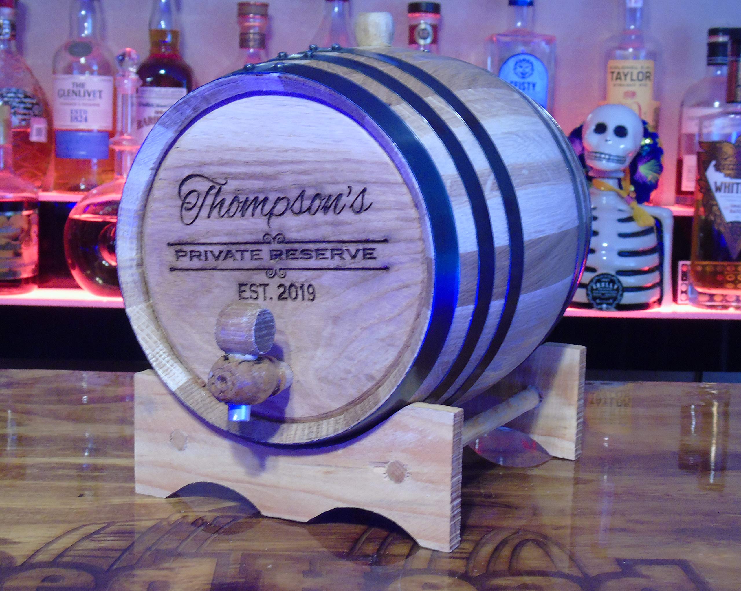 Premium 3 Liter American White Oak Aging Barrel - Handcrafted Whiskey, Bourbon, Wine, Tequila, Rum & Scotch Barrel with Custom Engraving | Perfect for Home Brewing, Distilling & Unique Gift Giving