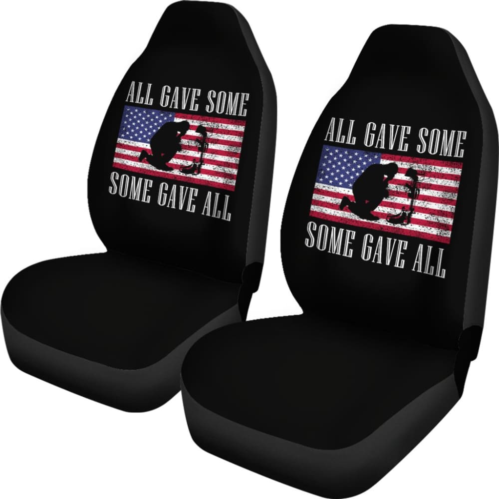 Patriotic Car Seat Covers - All Gave Some Some Gave All Design - Durable & Comfortable for Trucks & SUVs - Perfect for Military Supporters & Veterans - Great for Road Trips & Daily Commute