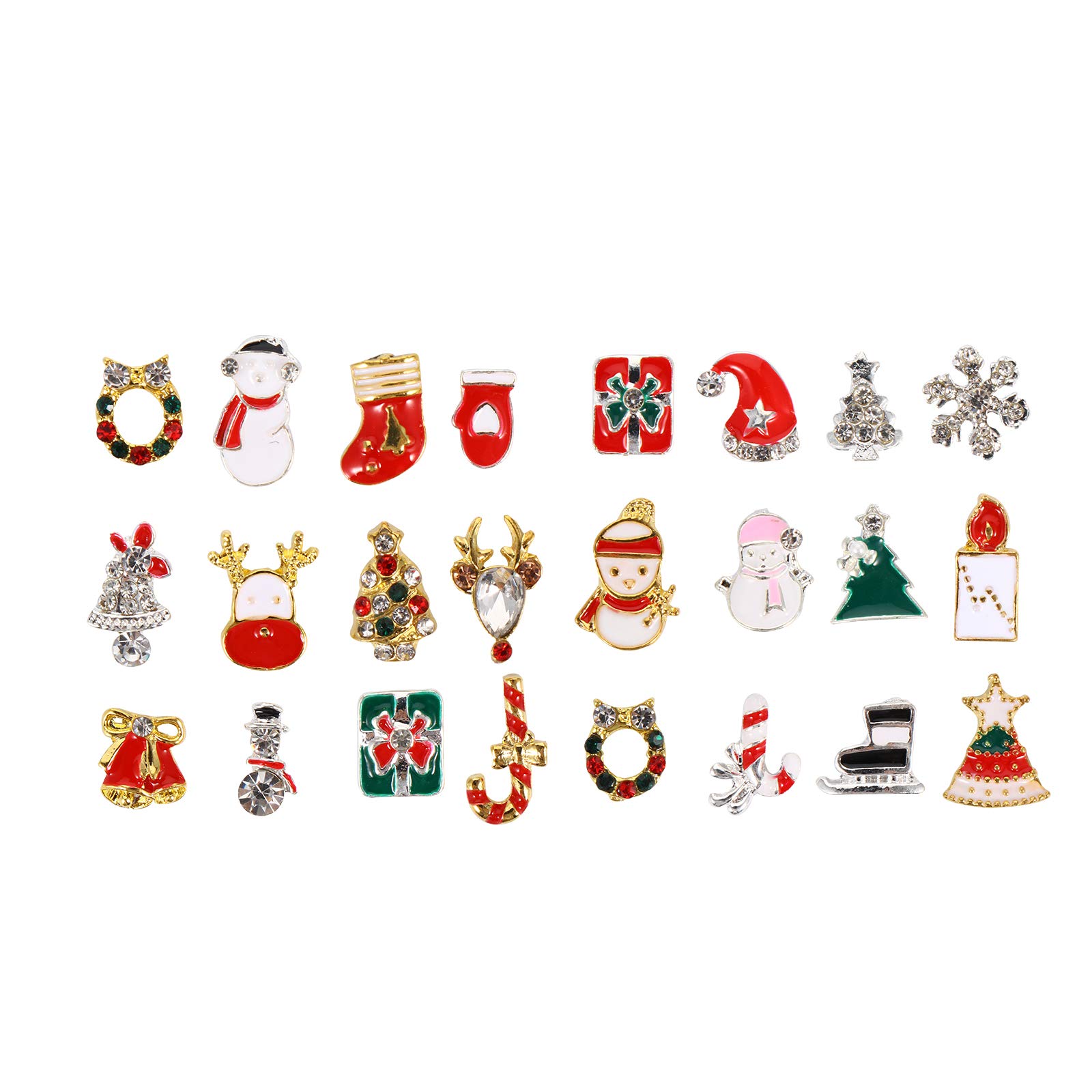2 Boxes Christmas Alloy Manicure Nail Slices - Snowflake Nail Decals, 3D Rhinestone Metal Decorations for Christmas Nail Art & Phone Case DIY (Perfect for Holiday Parties & Gift Giving)