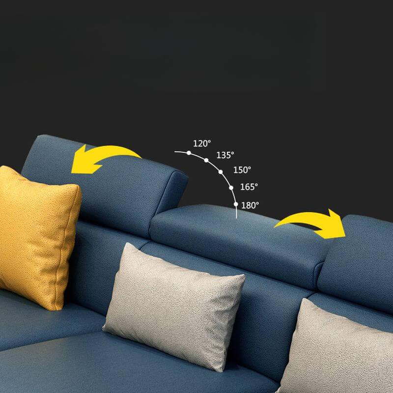 L-Shaped Sectional Sofa with Left-Facing Chaise - Standard Foam Cushions, Adjustable Headrest & Hidden Support - Perfect for Living Room, Home Theater or Family Room