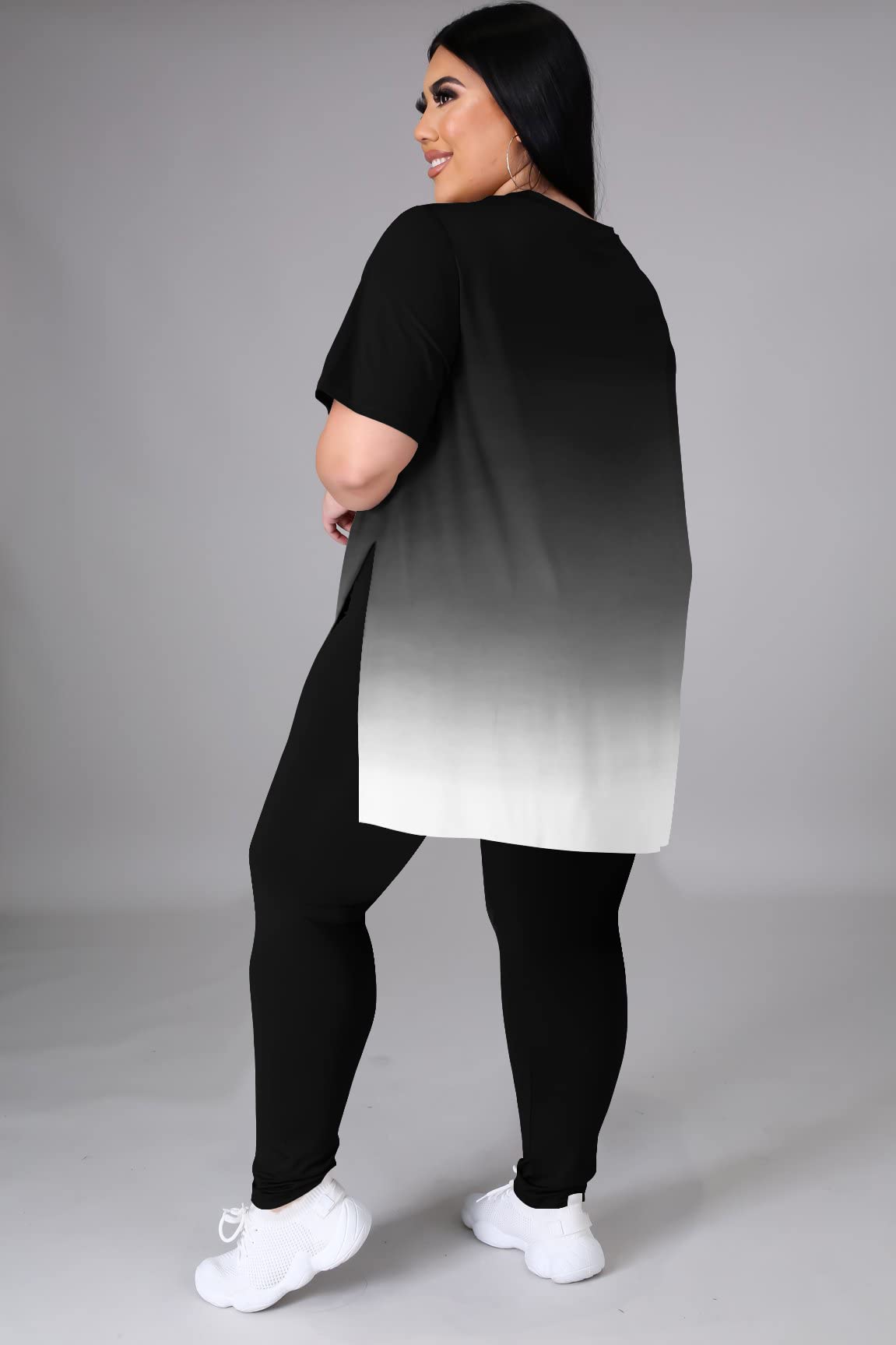 Plus Size Women's 2-Piece Loungewear Set - Oversized T-Shirt & Long Sweatpants Comfy Outfit for Summer | Lounge at Home, Running Errands, Casual Wear
