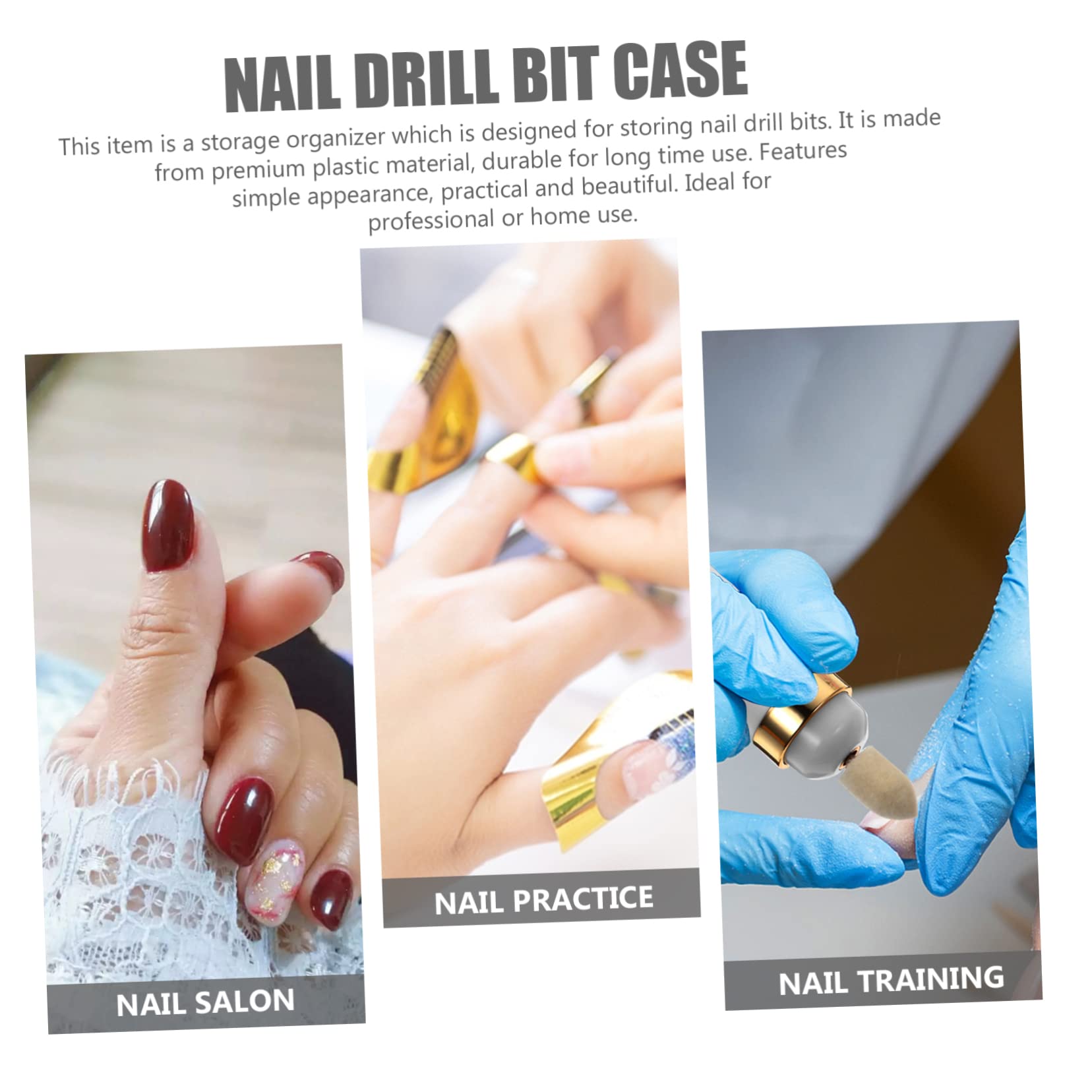 Minkissy 2pcs Nail Drill Bit Storage Case - Acrylic Organizer for Salon & Home Manicure