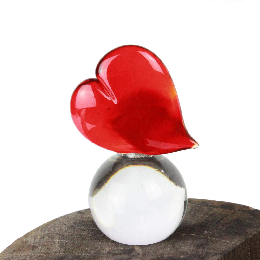 Authentic Murano Glass Heart Paperweight - Handmade Italian Art Glass Decor for Home, Office & Gifts | Perfect for Valentine's Day, Weddings & Anniversaries