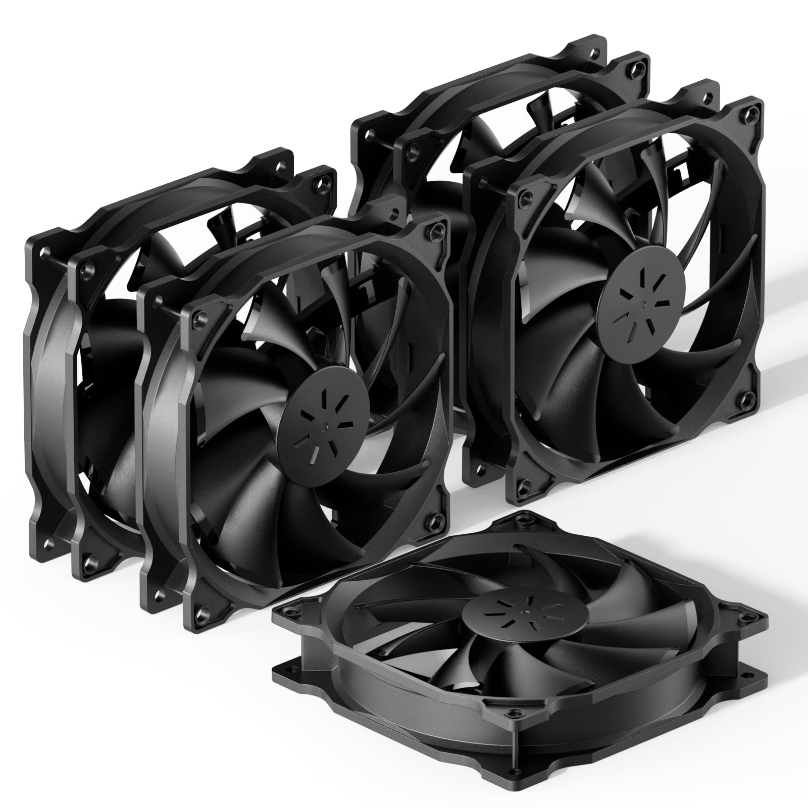 upHere 120mm High Performance PC Case Fans - 5 Pack Long Life Cooling Fans with Quiet Operation for Computer Cases, Gaming Rigs & Workstations - Ideal for PC Cooling, Airflow Optimization & System Temperature Control