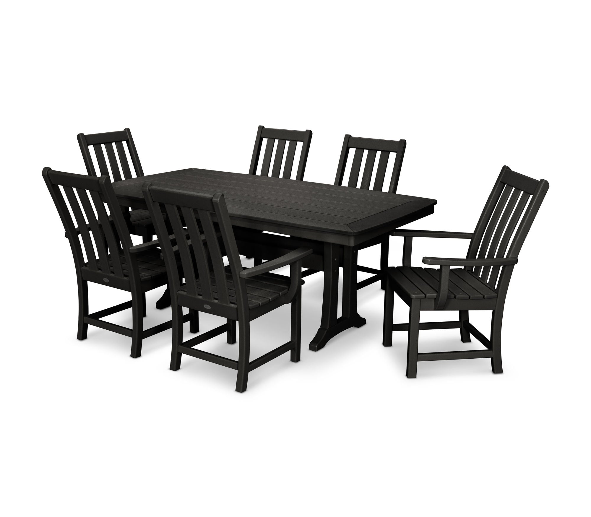 POLYWOOD Vineyard 7-Piece Outdoor Dining Set - Patio Furniture with Weather-Resistant Chairs & Table - Perfect for Backyard, Garden, and Poolside Entertaining