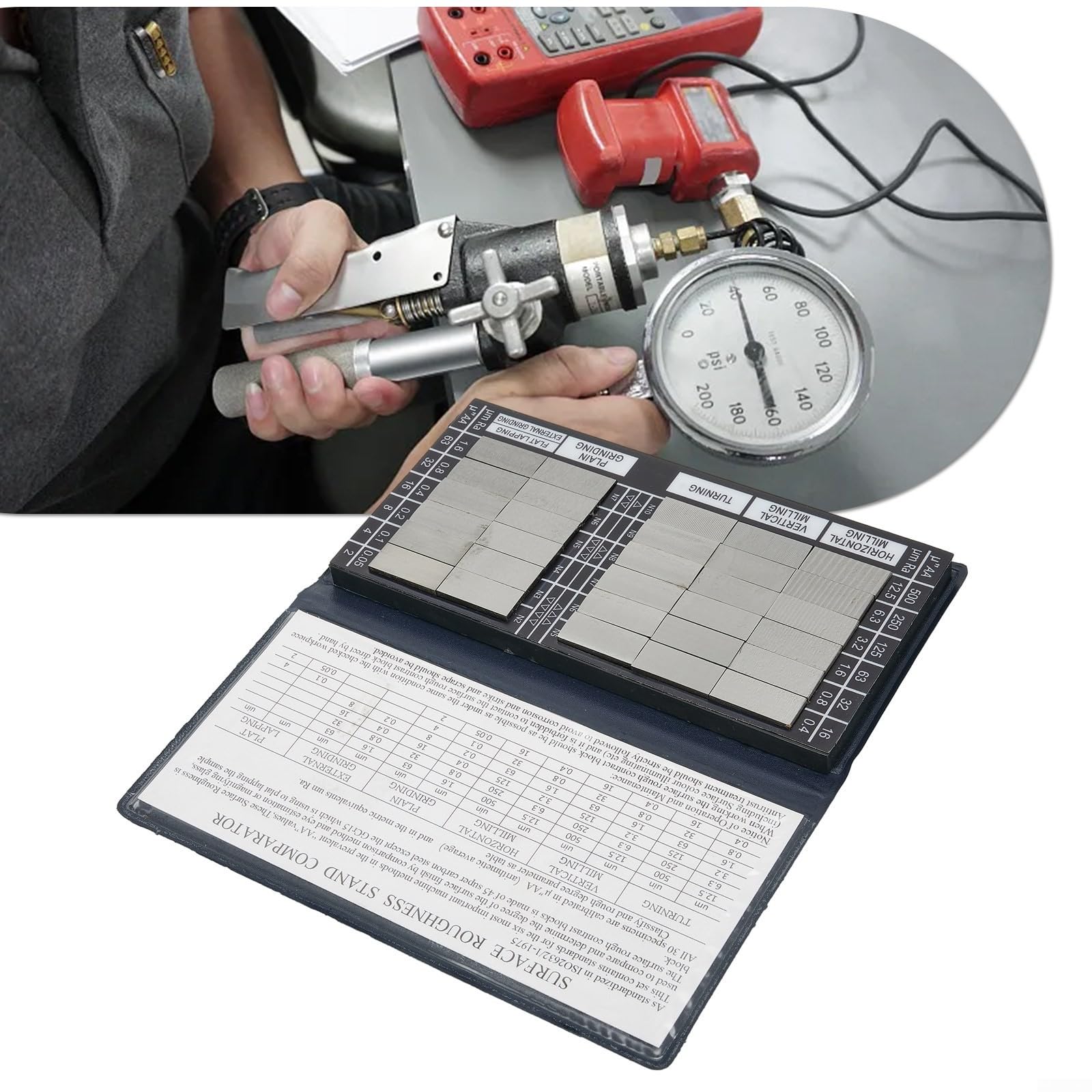 FACULX 30-Piece Roughness Gauges Set - Ra0.05-12.5mm Microfinish Comparator Tool with Sample Blocks for Surface Roughness Testing - Ideal for Metalworking, Quality Control & Industrial Inspection