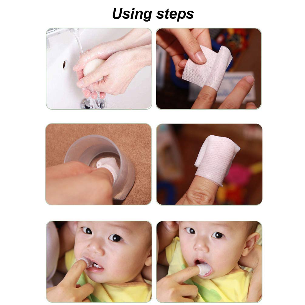 120Pcs Baby Teeth Soft Gauze Finger Toothbrush for 0-36 Months - Gentle Infant Oral Cleaner & Mouth Care for Newborns & Toddlers - Perfect for Teething Relief & Daily Gum Cleaning