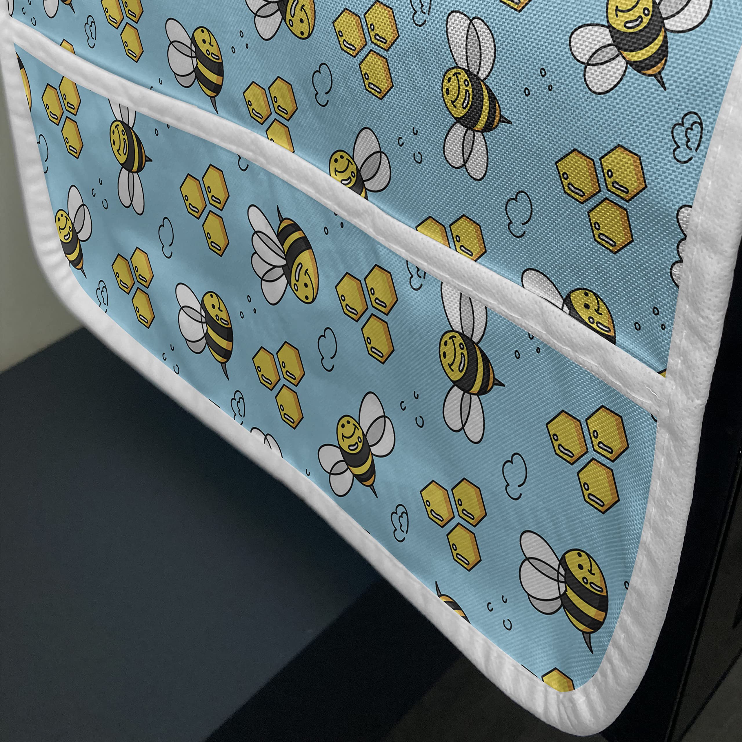 Ambesonne Cartoon Microwave Cover - Waterproof Kitchen Organizer with Pockets, 36
