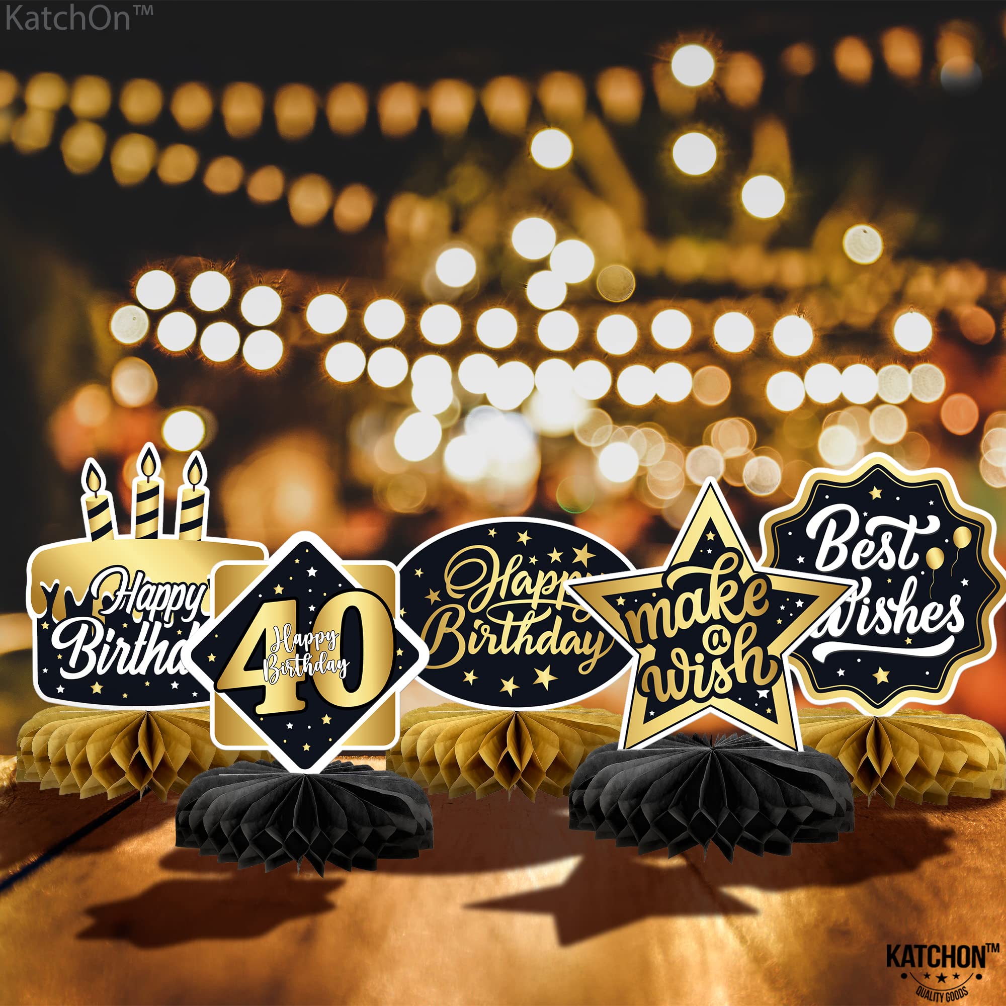 40th Birthday Table Centerpieces - Pack of 9 | Elegant 40th Birthday Decorations for Men & Women | Perfect for Party Tables, Home Celebrations & Milestone Events