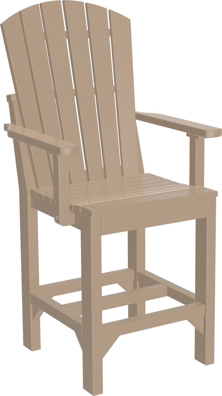 Premium Adirondack Arm Chair - Counter Height Bar Stool for Outdoor & Indoor Use - Perfect for Patio, Deck, Poolside, and Garden Relaxation