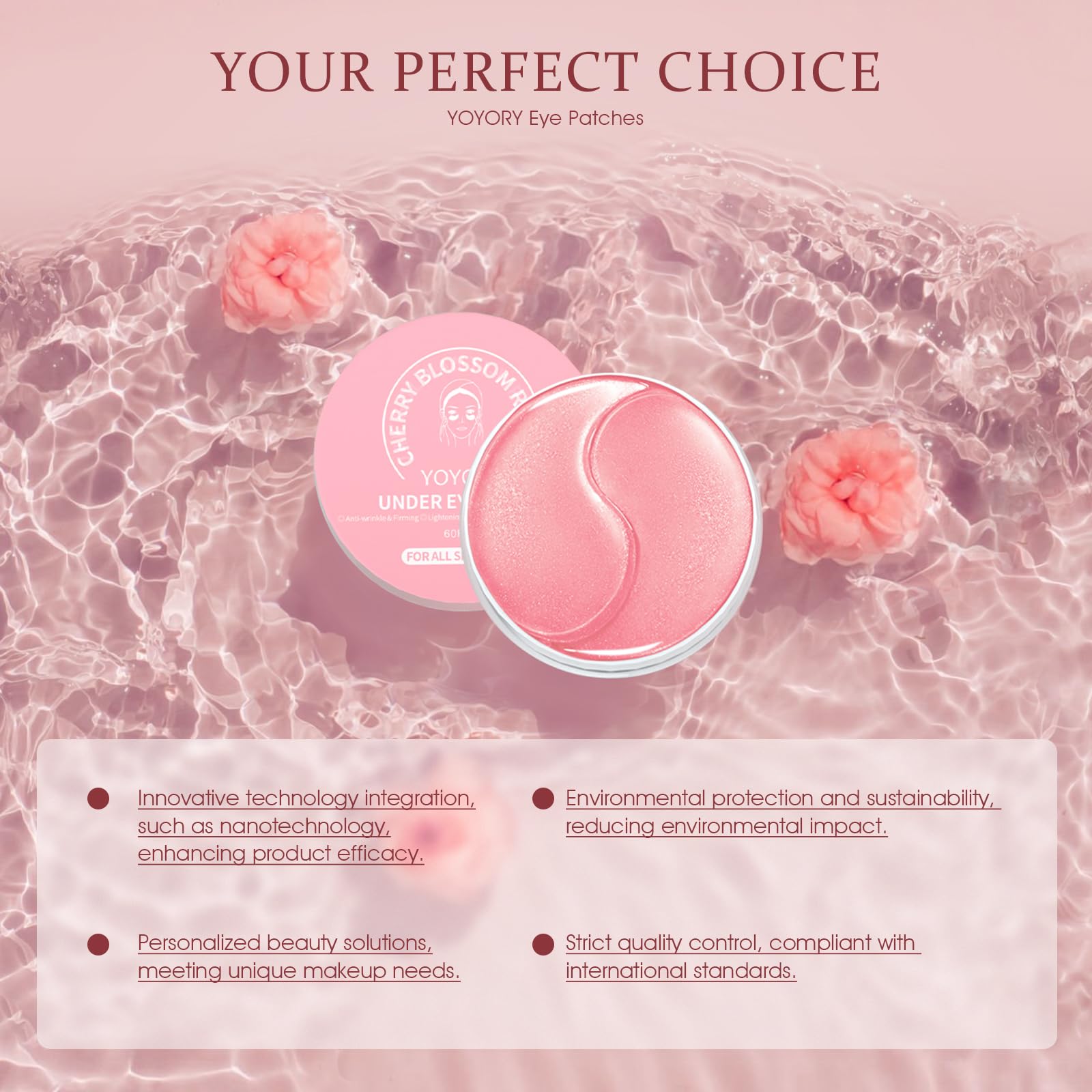 Under Eye Patches for Puffy Eyes & Dark Circles - Collagen & Hyaluronic Acid Eye Masks for Fine Lines, Wrinkles & Eye Bags Treatment - Hydrating & Moisturizing Pink Eye Patches (60 Pcs) - Perfect for Morning Skincare Routine & Travel Essentials