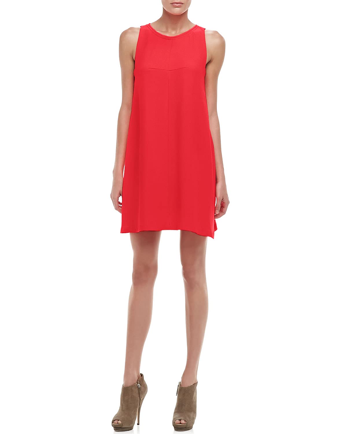 Trina Turk Women's Lysett Sleeveless Flowy Carmel-Crepe Dress - Elegant Summer Cocktail Party & Wedding Guest Dress