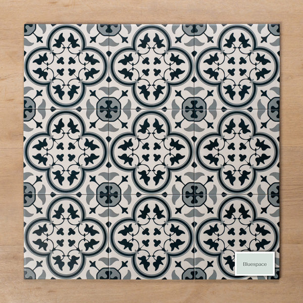 Airlie Mid Blue Matt Cushioned Edge Porcelain Tile 200x200mm - Non-Slip Bathroom & Kitchen Flooring for Home Decor