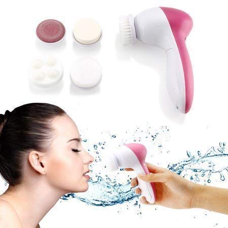 SVK Dream Facial Kit - 5-in-1 Multifunctional Beauty Brush for Deep Cleansing, Exfoliation & Face Massage | Electric Skin Care Tool for Blackheads Removal & Pore Cleaning | Perfect for Home Spa & Travel Skincare Routine