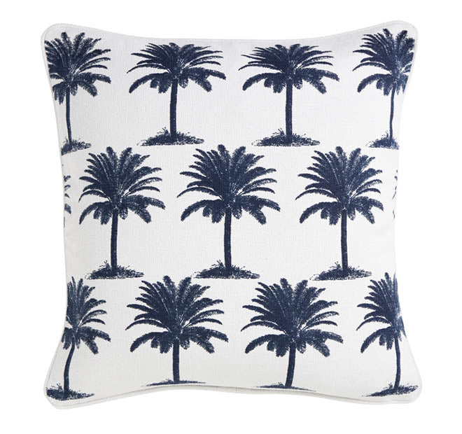 Premium Blue Island 50x50cm Square Decorative Throw Pillow with Soft Filling - Perfect for Sofa, Bed, Reading Nook & Home Decor (White)