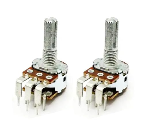 SP B50K Ohm Dual Linear Taper 6-Pin Rotary Potentiometers (Pack of 5) - Perfect for Audio Equipment, Guitar Pedals & DIY Electronics Projects