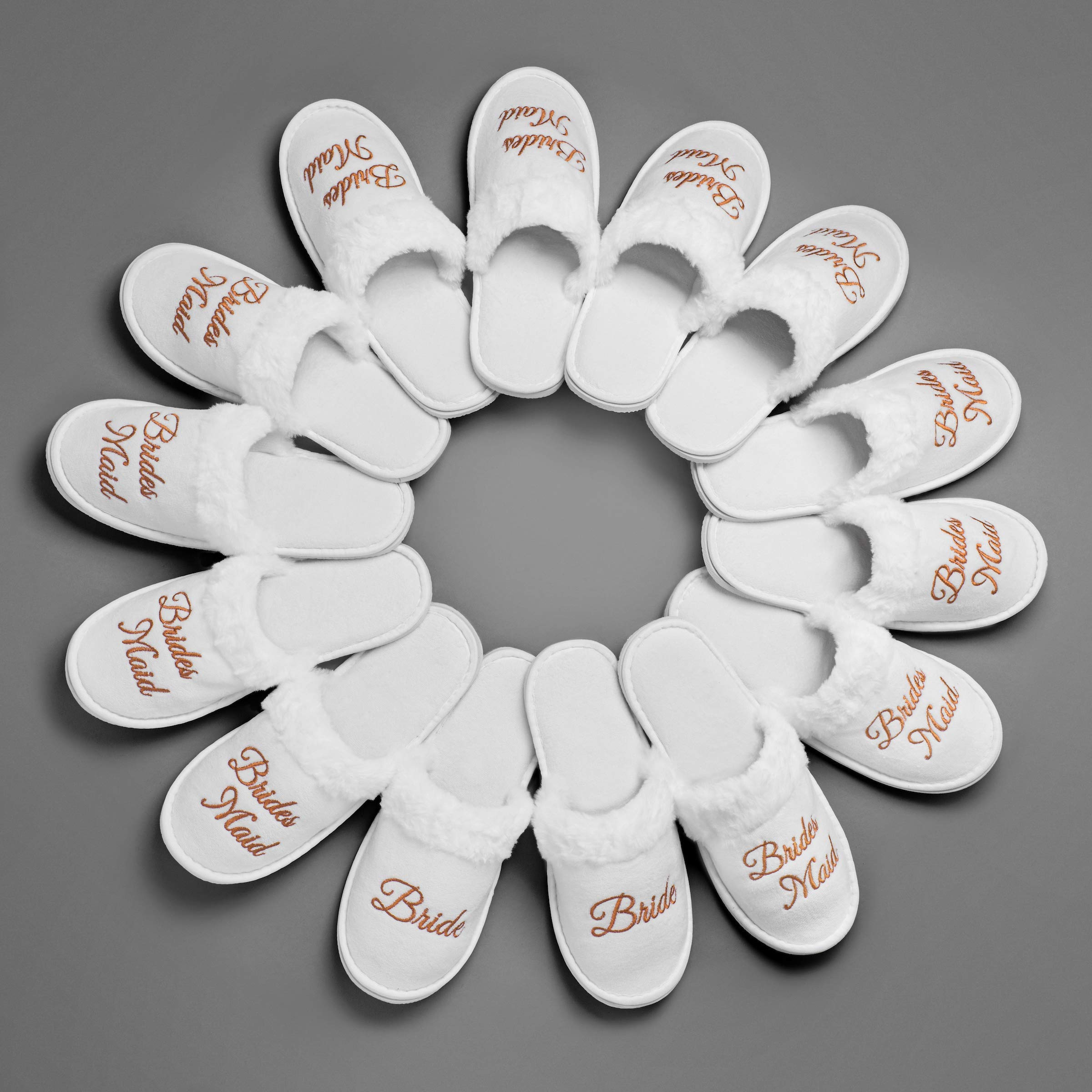 Bride and Bridesmaid Slippers - Soft Fluffy House Slippers for Women | Wedding Shoes for Bride, Bridal Flats, Wifey Slippers | Perfect Bridesmaid Gifts and Proposal Box | Ideal for Wedding Parties, Bachelorette Getaways and Cozy Home Use