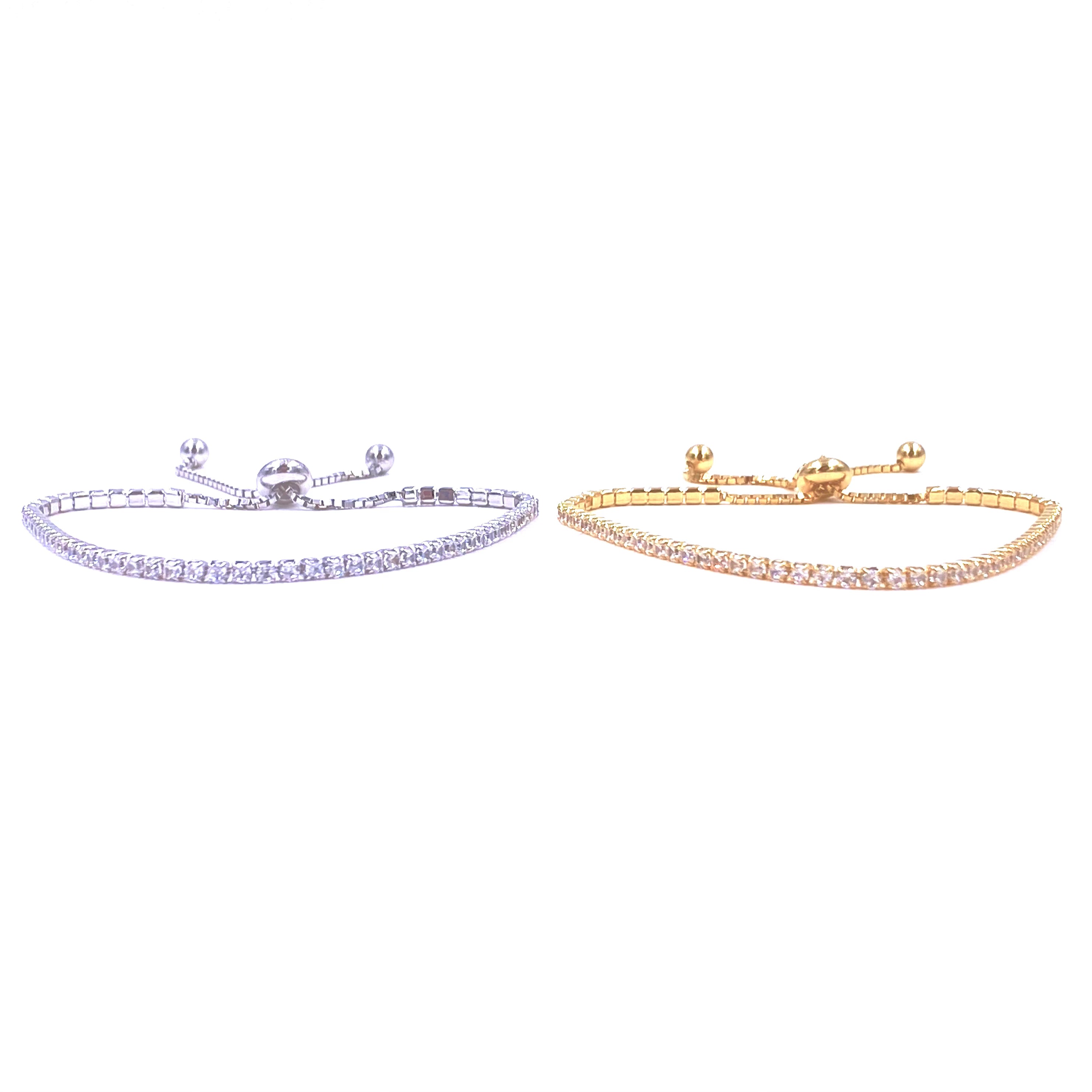 Ashley Gold Sterling Silver Adjustable Toggle Tennis Bracelet for Women - Elegant Jewelry Gift for Anniversary, Birthday & Special Occasions