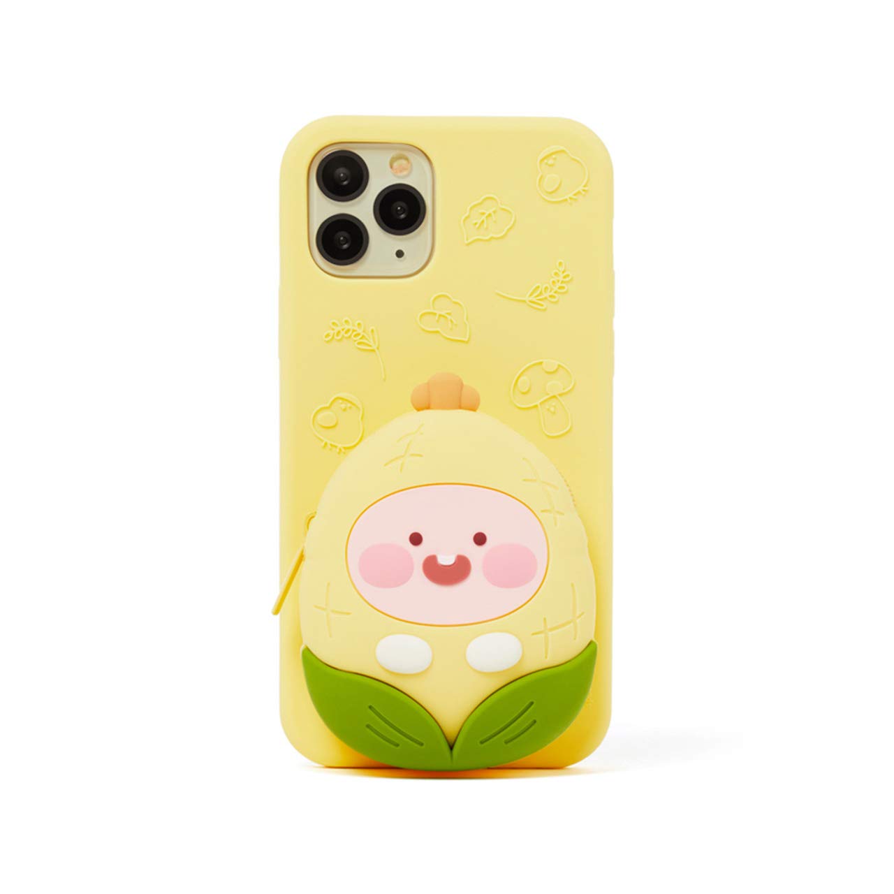 Official KAKAO FRIENDS Apeach Harvest Friends Pouch Phone Case for iPhone 11 Pro - Cute Protective Cover for Daily Use, Travel & Gift Giving
